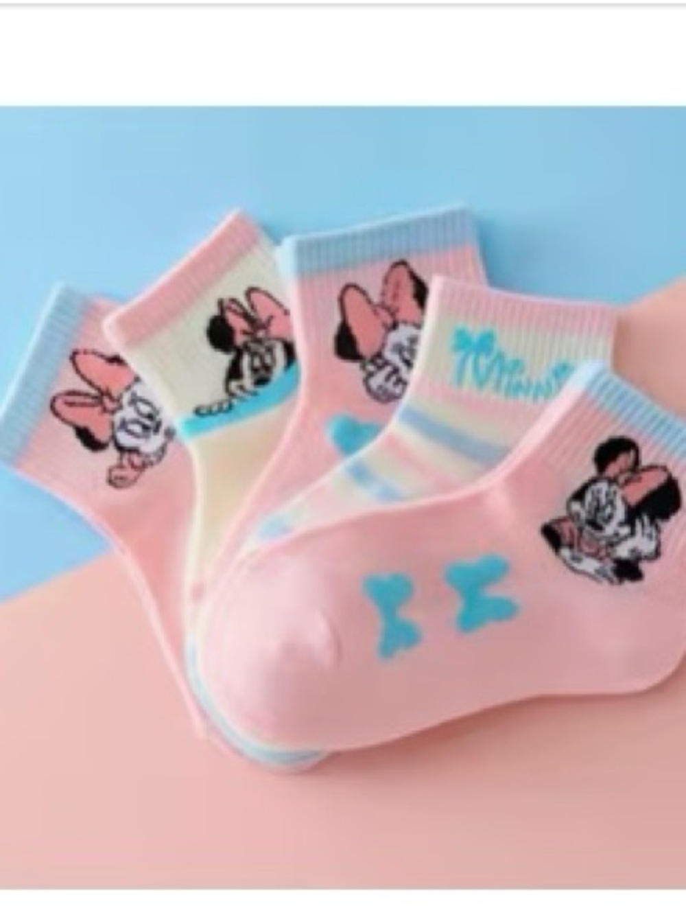 Disney Pink Minnie Mouse Ankle Socks - 5Pack